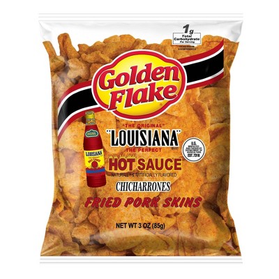 Golden Flake Louisiana Hot Sauce Fried Pork Skins - 3oz
