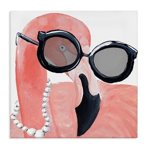 Stupell Industries Flamingo with Glam Pearls Canvas Art, 24" x 24" - 1 of 4