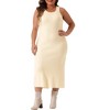 Agnes Orinda Women's Plus Size Crew Neck Sleeveless Knit Midi Tank Sweater Bodycon Dresses - image 2 of 4