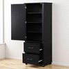 Tall Bathroom Storage Cabinet with 2 Drawers and Adjustable Shelves, Freestanding MDF Cabinet with Anti-Tip Device - 4 of 4