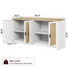 Buffet Cabinet,Rattan Accent Storage Cabinet with 4 Doors and Shelf, Sideboard Buffet Cabinet with Storage, Modern Console Coffee Bar Cabinet - 4 of 4