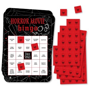Big Dot of Happiness Horror Movie Bingo, Halloween Party Games, Scary Movie Night Activity, Interactive Watch Party Halloween Bingo - Set of 18 - 1 of 4