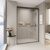 Gulches 44in to 48in W x 72in H Double Sliding Semi frameless Shower Door Matte Black Finish with Clear Glass Explosion proof Film 1 Pc - 4 of 4