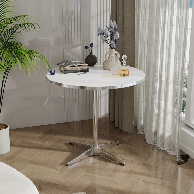 VYNXARIA Modern circular table and small tea table, with a minimalist style, suitable for use in family dining rooms, kitchens, and living rooms