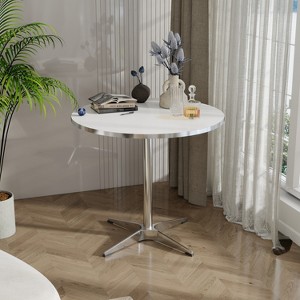 VYNXARIA Modern circular table and small tea table, with a minimalist style, suitable for use in family dining rooms, kitchens, and living rooms - 1 of 4
