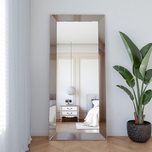MAYEERTY Hanging Mirror PS Mirror Right Angle Rectangle Silver 70x30x1in - 1 of 4