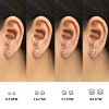 BRINJOY 2 Carat Moissanite 4 Prong Solitaire Stud Earrings in 18k White Gold Plating for Women - 3 of 4