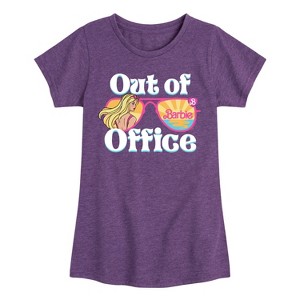 Girls' - Barbie - Out of Office Fitted Short Sleeve Graphic T-Shirt - 1 of 4