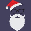 Women's Design By Humans Hipster Santa Face with Hat beard & Glasses Christmas By TronicTees Racerback Tank Top - 2 of 3