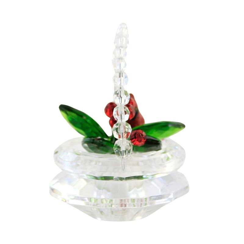 Crystal Expressions 3.0 Inch Cardinal Basket Christmas Red Bird Holly Figurines, 2 of 4
