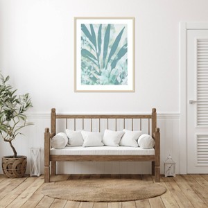 Amanti Art Aqua Palms II by June Erica Vess Framed Wall Art Print - 1 of 4