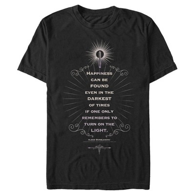 Men's Harry Potter Dumbledore Happiness Quote T-shirt : Target