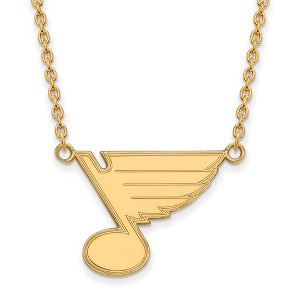 Black Bow Jewelry 14k Yellow Gold Plated Sterling Silver St. Louis Blues NHL Necklace 18 Inch - 1 of 4