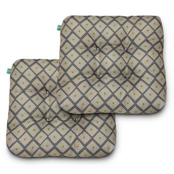 2pk Duck Covers Water-Resistant Indoor/Outdoor Seat Cushions Moonstone Mosaic - Classic Accessories