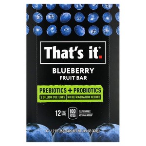 That's It Prebiotics + Probiotics Fruit Bar, Blueberry, 12 Bars, 1.2 oz (35 g) Each - 1 of 3