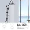 SEVOBAL Shower Faucets, Complete Dual Shower System with Rainfall Shower Head and Adjustable Handheld Unit for Bathroom, Black, 14.39"*33.07"*17.72" - 3 of 4