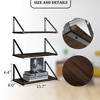 Aoibox Floating Rustic Wood Wall Shelf with Stable Metal Triangle Bracket Small Bookshelf for Living Room Office Bedroom - 3 of 4