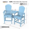 VINGLI Tall Adirondack Chairs Set of 2 with Connecting Trays, HDPE Adirondack Bar Stools Poly Deck Chairs - 3 of 4