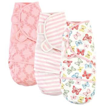Touched by Nature Baby Girl Organic Cotton Swaddle Wraps, Butterflies, 0-3 Months