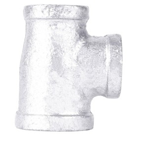 Pipe Decor 3/4 in. x 1/2 in. x 1/2 in. Galvanized Reducing Tee - 1 of 4