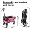 RISOKEYS Foldable Utility Wagon Cart with Wheels and Strapping System,Collapsible Design for Easy Storage,for Shopping,Beach,Camping - 3 of 4