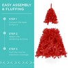 Best Choice Products Pre-Lit Red Christmas Tree, Artificial Full Holiday Decoration w/ Incandescent Lights - 4 of 4