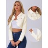 INSPIRE CHIC Women's Collared Button Down Long Sleeve Crop Jean Jacket - 2 of 4