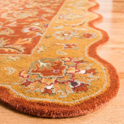 Elegant Heritage Red & Natural Wool 6' x 9' Area Rug