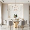 LNC Tabla 4-Light 17.5" Modern Lantern Small Chandelier, Matte Gold and White - 4 of 4