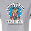 Women's - Garfield - Want You To Have A Happy Fourth Cropped Graphic T-Shirt - 2 of 4