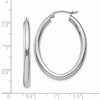 Black Bow Jewelry 3.5mm x 38mm Polished 14k White Gold Classic Oval Tube Hoop Earrings - 4 of 4