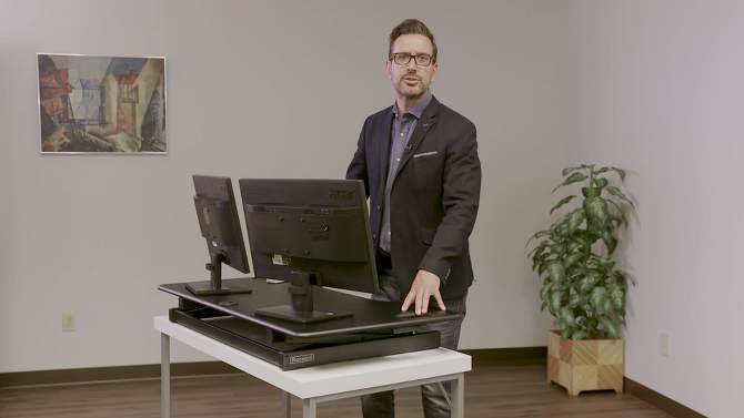 Height Adjustable Sit To Standing Desk Riser - Rocelco, 6 of 7, play video