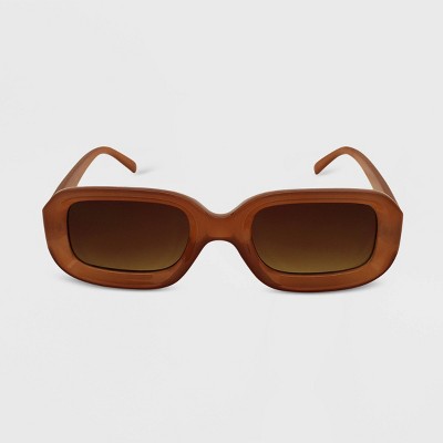 Women's Rectangle Sunglasses - Wild Fable™ Brown