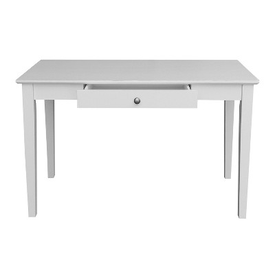 Transitional Beach White 48" Solid Hardwood Home Office Desk with Drawer