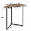VECELO Corner Shelf, Triangle Shelves End/Side Table with Metal Frame for Living Room, Small Space, Brown/Gray - 3 of 4