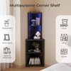 Karl Home Black Corner Shelf Storage Cabinet With USB Ports and LED Lightline - 3 of 4