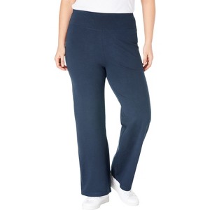 Woman Within Petite Stretch Cotton Wide-Leg Legging - 1 of 4