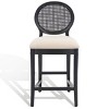 Karlee Rattan Counter Stool (Set of 2) - SFV2131 - Black/Beige - Safavieh Couture - 2 of 4