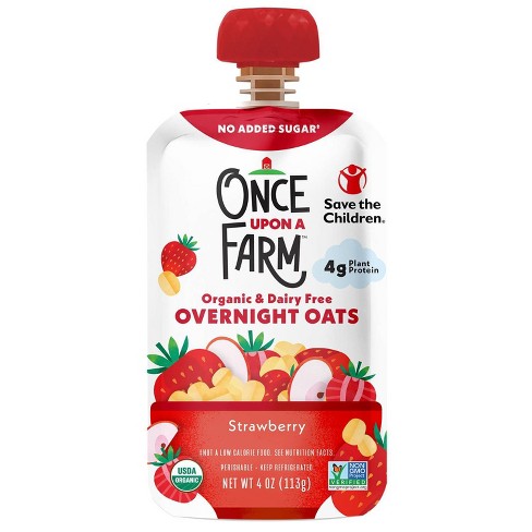 Once Upon A Farm Strawberry Overnight Oats - 4oz : Target