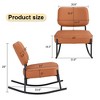 Modern Accent Rocking Chair, Cushioned Seat And Backrest Lounge Chair With Metal Base, Armless Upholstered Rocking Chair - 3 of 4