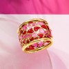 Ross-Simons Italian Red and Pink Enamel Heart Ring in 18kt Gold Over Sterling - 4 of 4