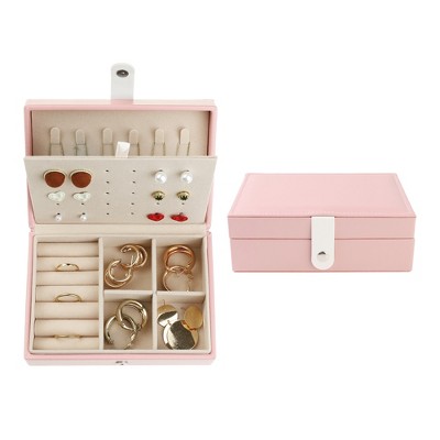 Unique Bargains Travel Portable PU Leather Jewelry Organizer Case Storage
