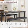 Whizmax 3 Piece Dining Room Table Set for 4, Compact Kitchen Table Set with 2 Upholstered Benches for Small Spaces, Apartment - 4 of 4