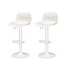 HomeRoots Set of Four White Heavy Duty Plastic and Metal Mid Back Adjustable Height Swivel Bar Chairs - 4 of 4