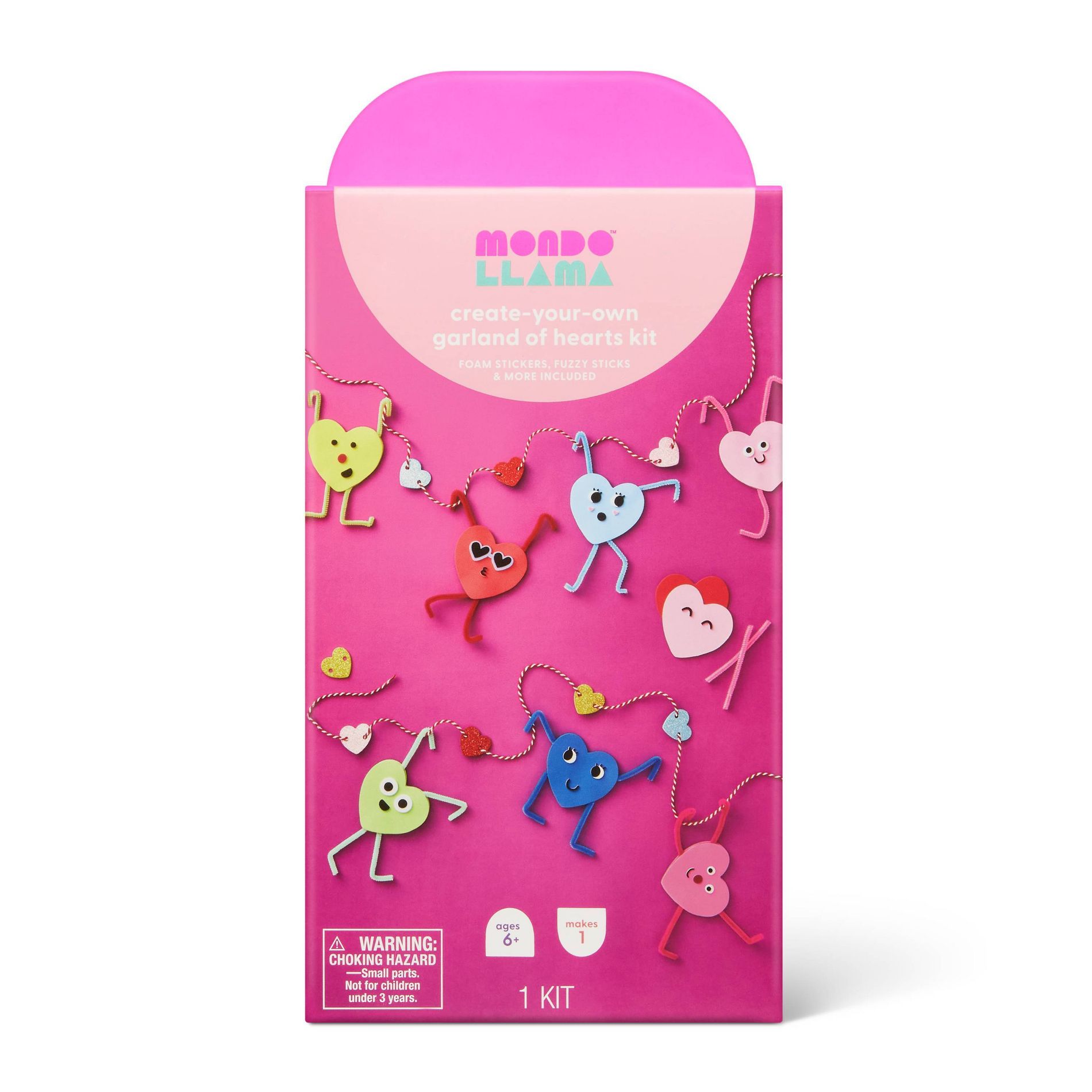 Valentine's Craft Foam Hearts Garland Activity Kit - Mondo Llama™