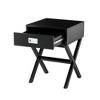 Wooden X-Leg End Table with 1 Drawer Black - Glitzhome - 4 of 4