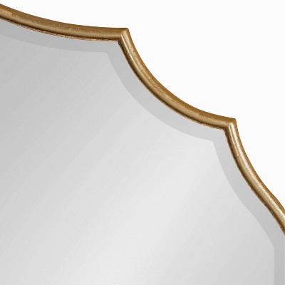 Gold Scalloped Oval Full Length Wood Wall Mirror