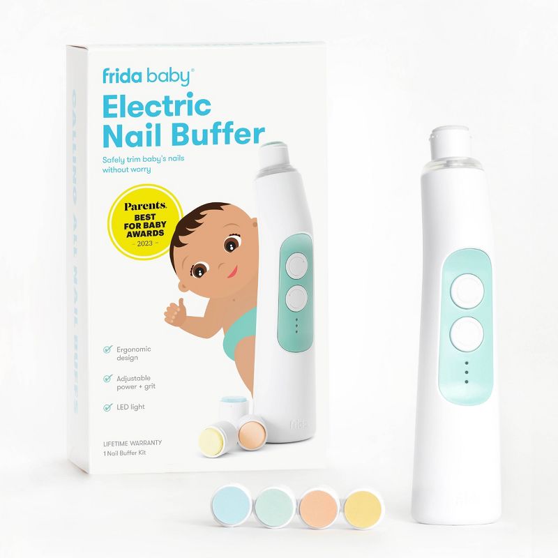 Frida Baby Electric Nail Buffer - Baby Nail File, Nail Clippers + Trimmer Kit - 4 Buffer Pads, LED Light + Case, 1 of 10