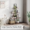 Bookcase, 4-Tier Ladder Bookshelf, A-Shaped Ladder Shelf Display, Ladder Shelf Storage Organizer for Living Room, Home Office - 3 of 4