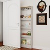 MOEPISY Behind The Door 69inches Tall Bookcase with 4 Shelves and 5 hooks, Wall Mounted Space-Saving Narrow Storage Cabinet - 2 of 4
